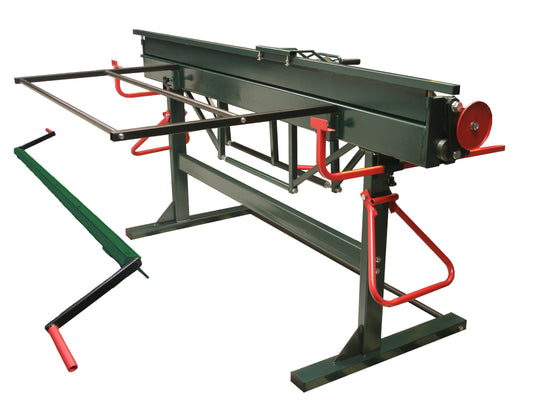 Rückseite der Abkantbank mit Wulstgerät, Auflagegestell und Tiefenanschlag